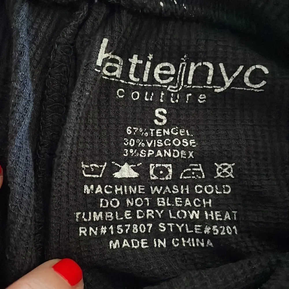 Katie J NYC Couture Girls Black with White Splatter Matching Top & Pants